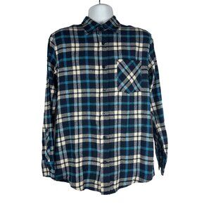 Activa Sport Men's Plaid Button Down Shirt Size M Blue Long Sleeved